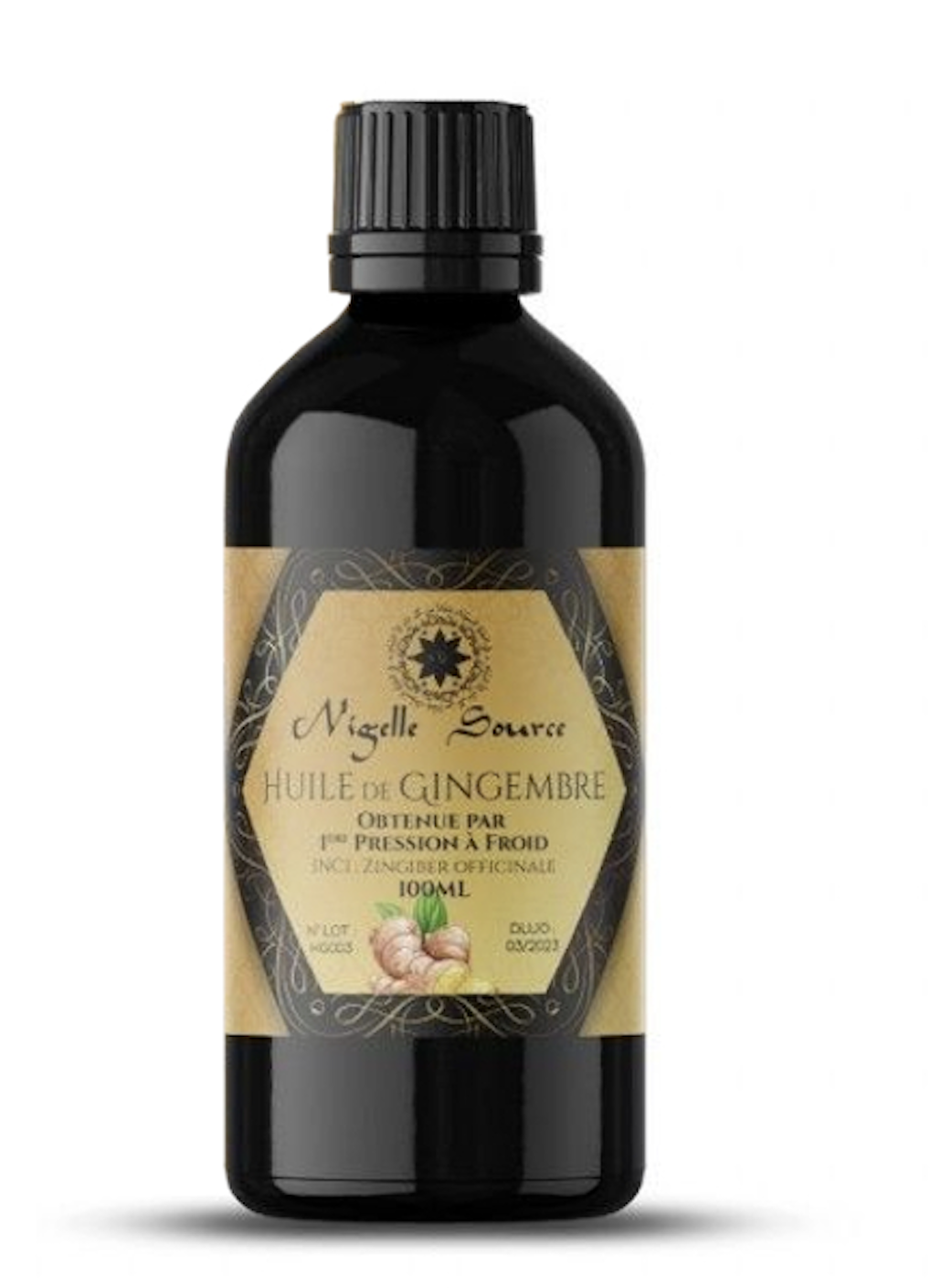 Huile de Racines de Gingembre du Nigeria 100ml Usage Alimentaire - Nigelle Source