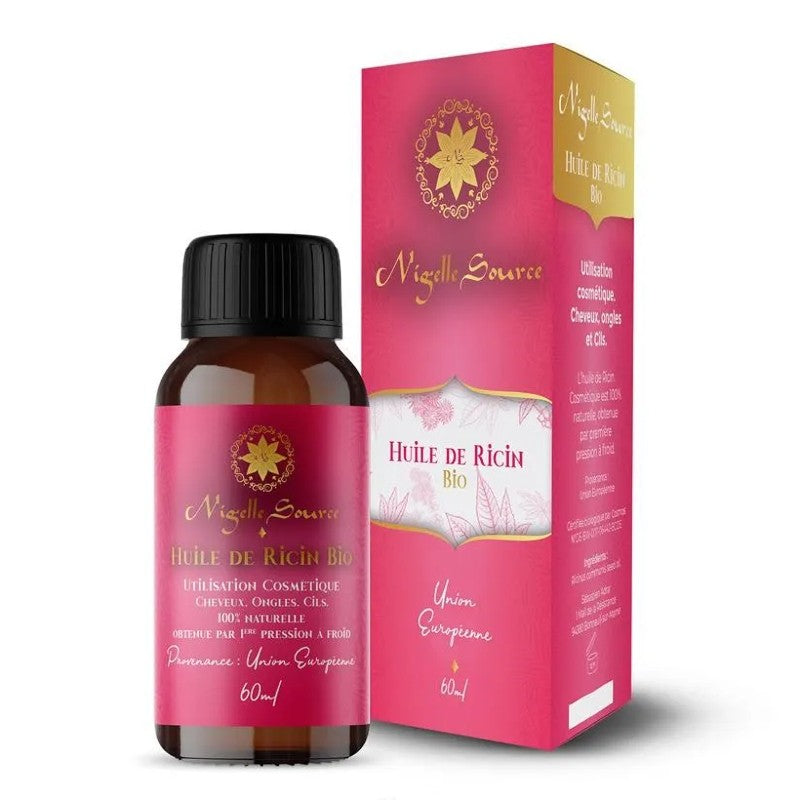 Huile de Ricin Bio 60ml Usage Cosmétique - Nigelle Source