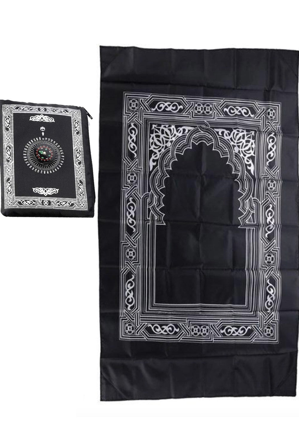 Tapis de prière de poche avec boussole, Sajada de voyage