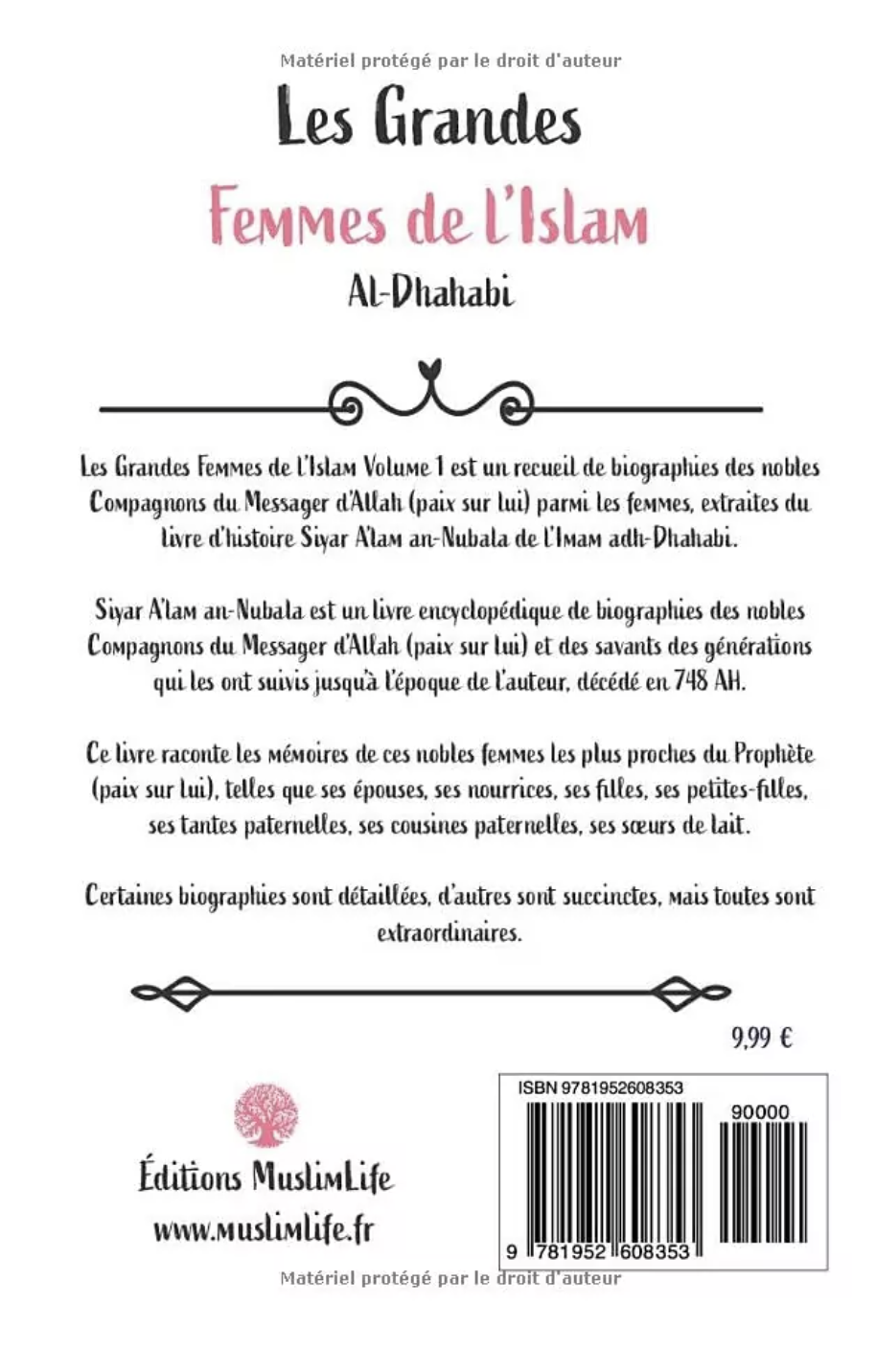 Les grandes femmes de l'Islam (volume 1) de Al-Dhahabi - Édition MuslimLife