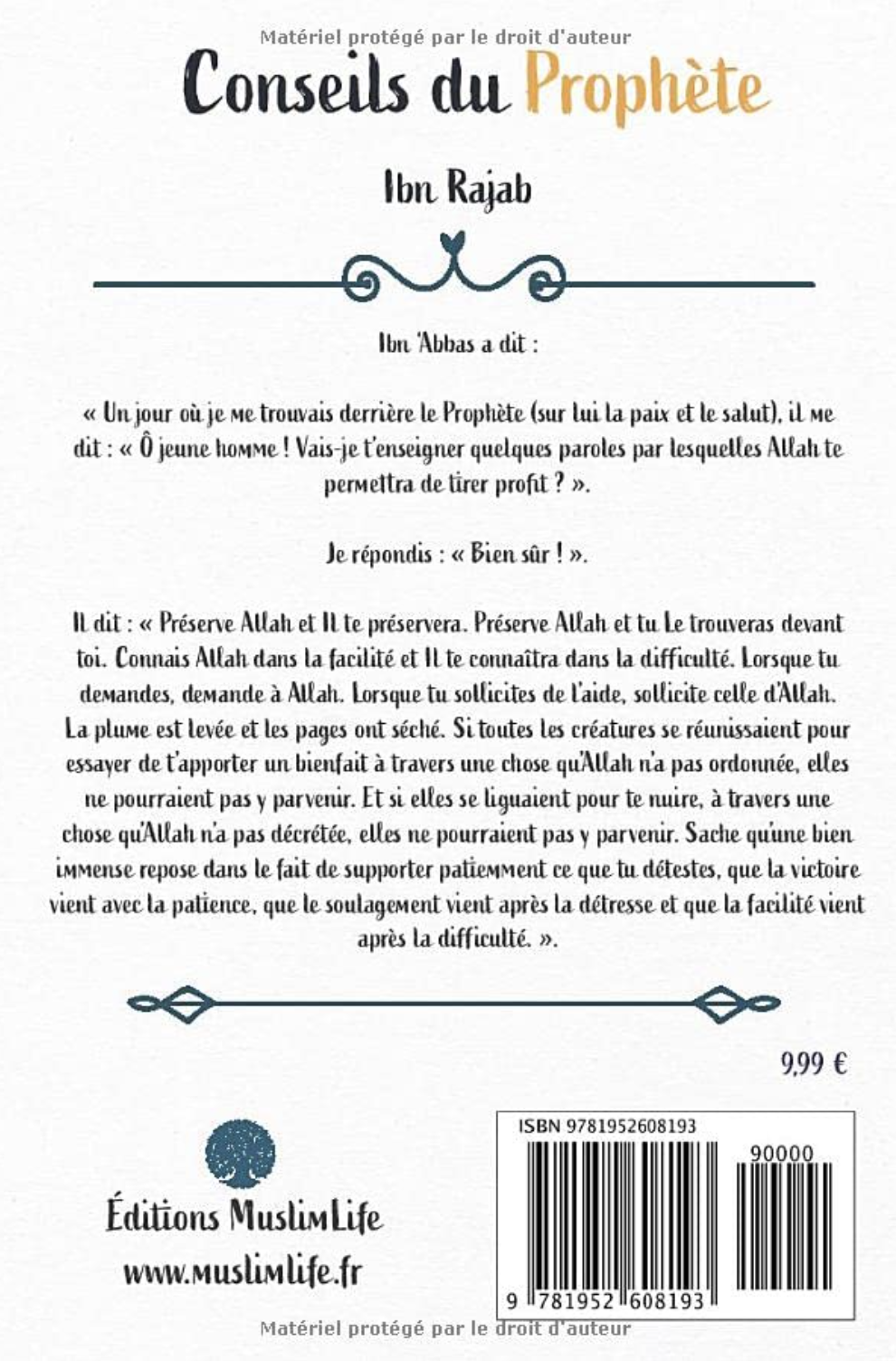 Conseils du Prophète de Ibn Rajab - Édition MuslimLife