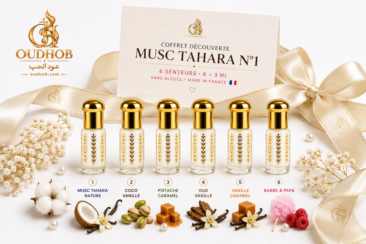 Set Scoperta Musc Tahara N°1 – 6 Fragranze × 3 ml – Senza Alcol – OudHob | عود الحب