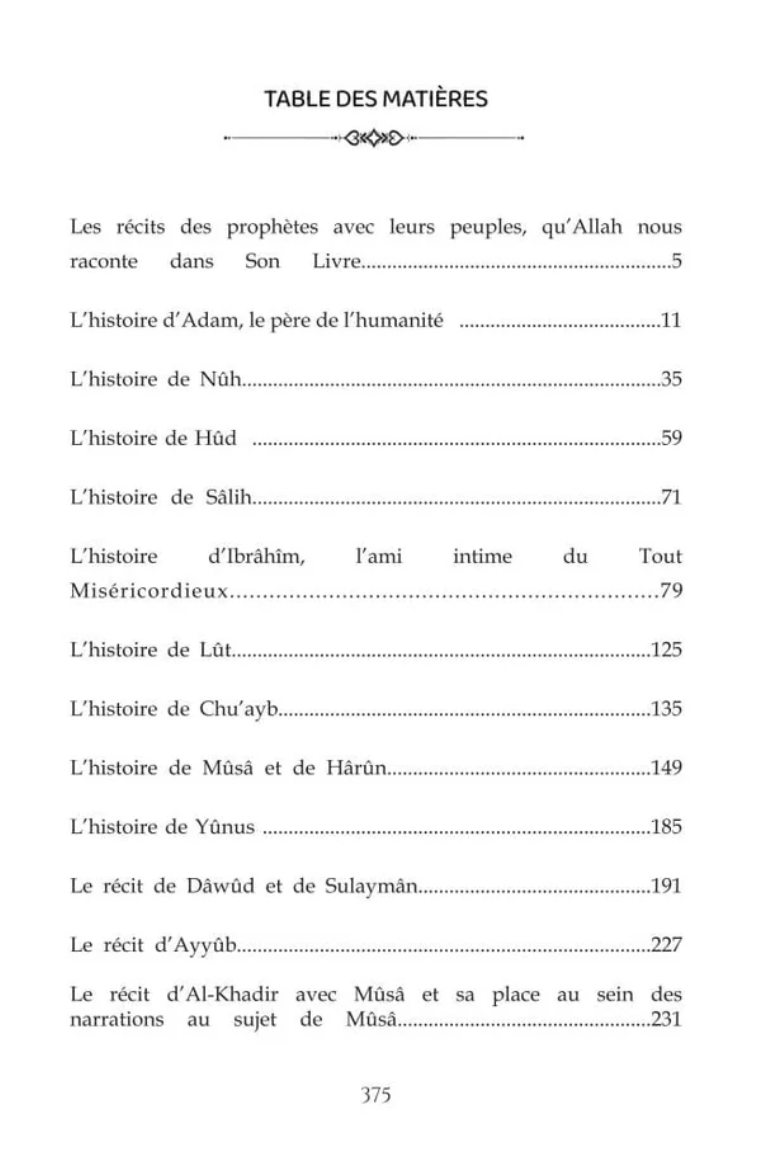 Le storie dei Profeti – Qisas Al Anbiya – As-Sa'dî – Francese / Arabo – Al Bayyinah