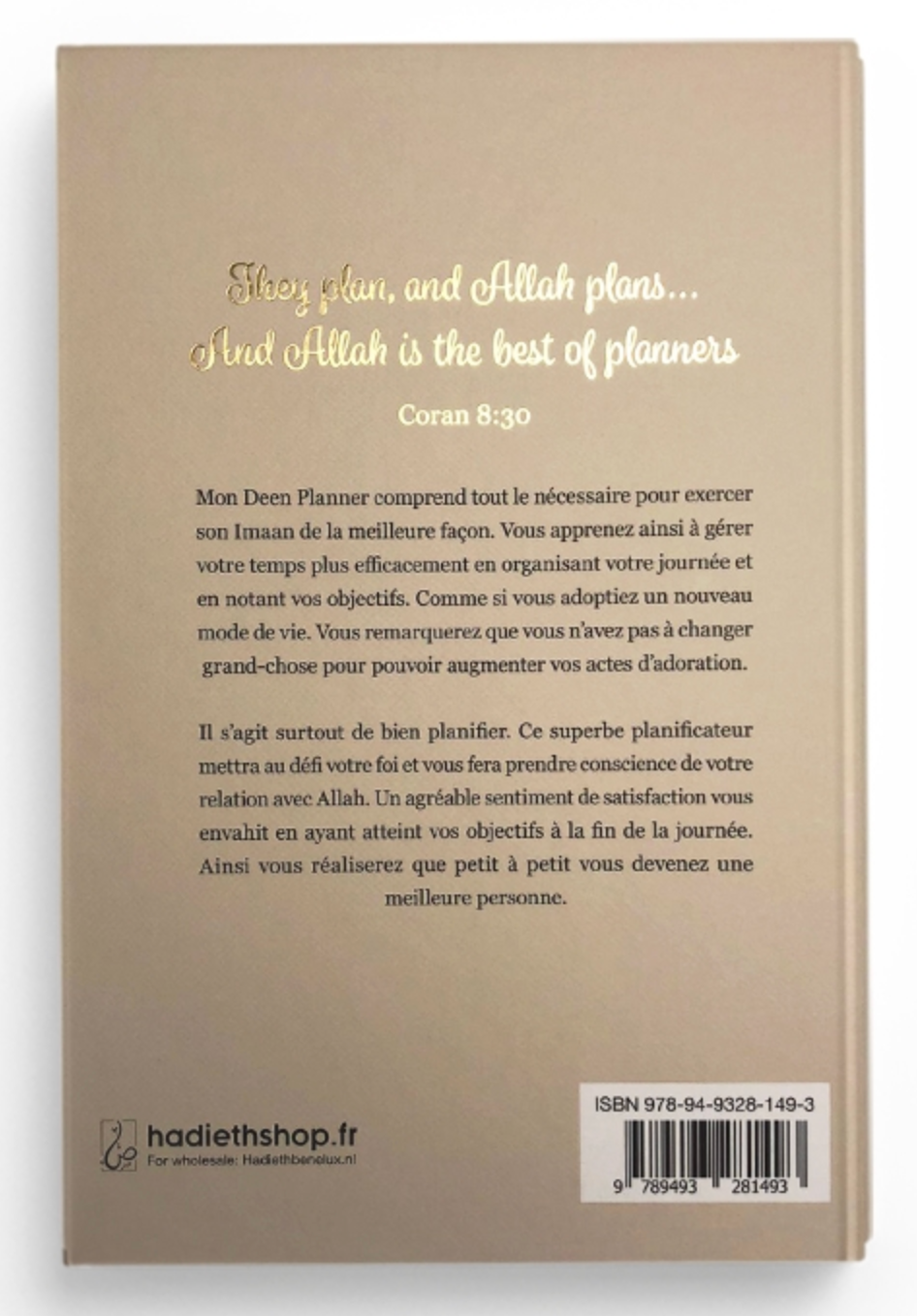 Mon Deen Planner (Beige) – Agenda Spirituel Musulman en Français – Hadieth Benelux