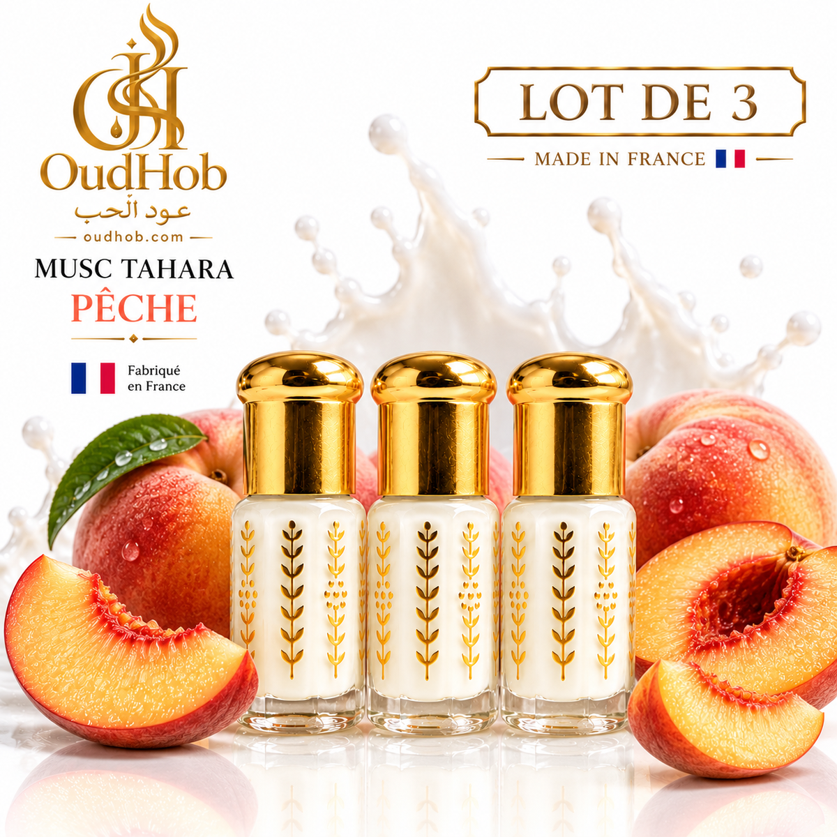 Musc Tahara Pfirsich – Intimmoschus ohne Alkohol 3 ml – OudHob | عود الحب