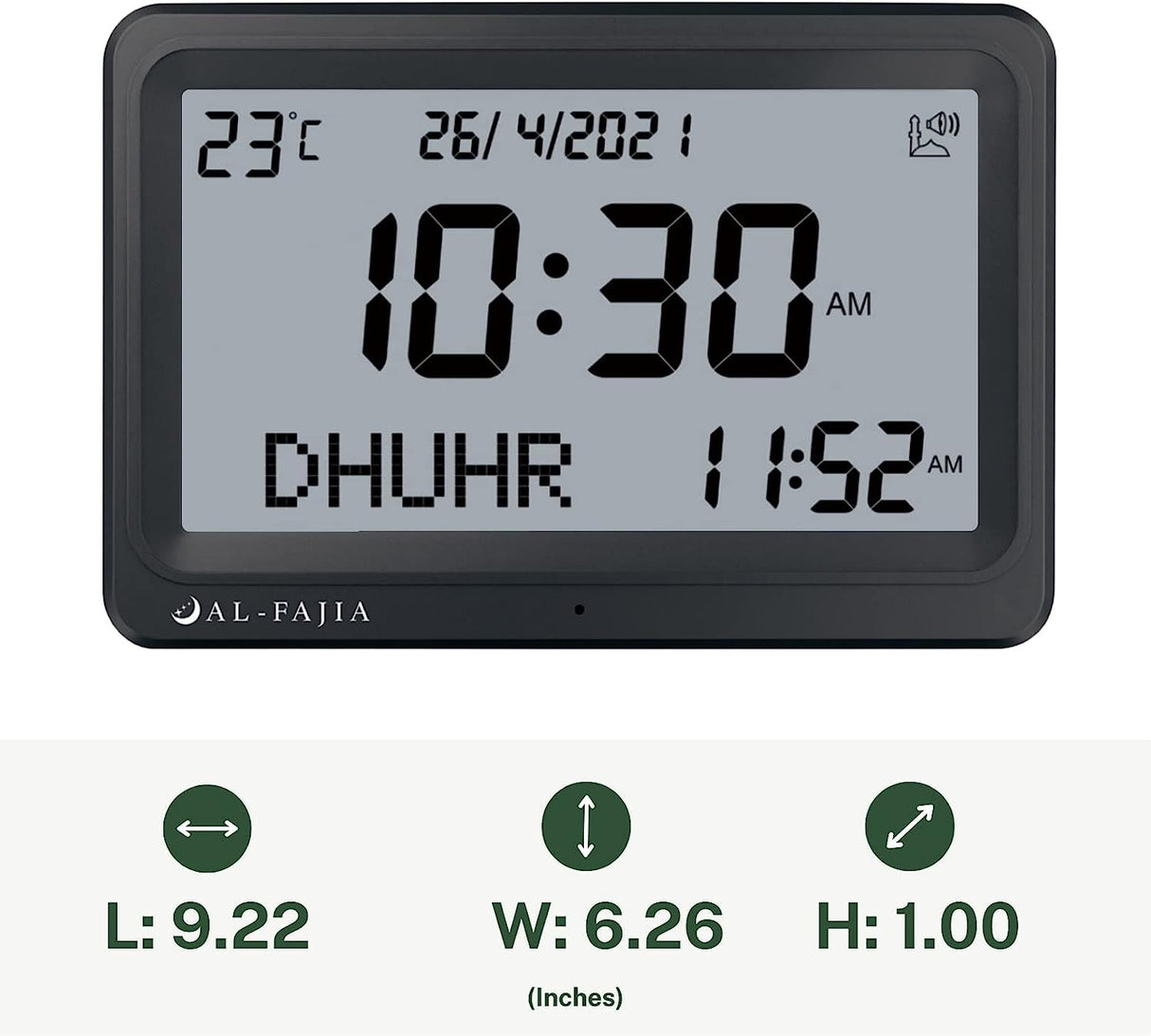 Horloge Adhan AL-FAJIA FAJ-113 Horloge (NOUVEAU MODELE) 8 sons de prière Azan