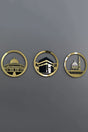 Ensemble d'Art Mural Islamique Rond 30x30 cm – Masjid Al-Haram, Masjid Al-Aqsa, Masjid An-Nabawi | Décoration Murale Islamique