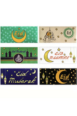 Lot de 6 enveloppes d'argent de poche pour enfants Eid Mubarak, Pafu Cadeaux en espèces et porte-cartes cadeaux pour le Ramadan