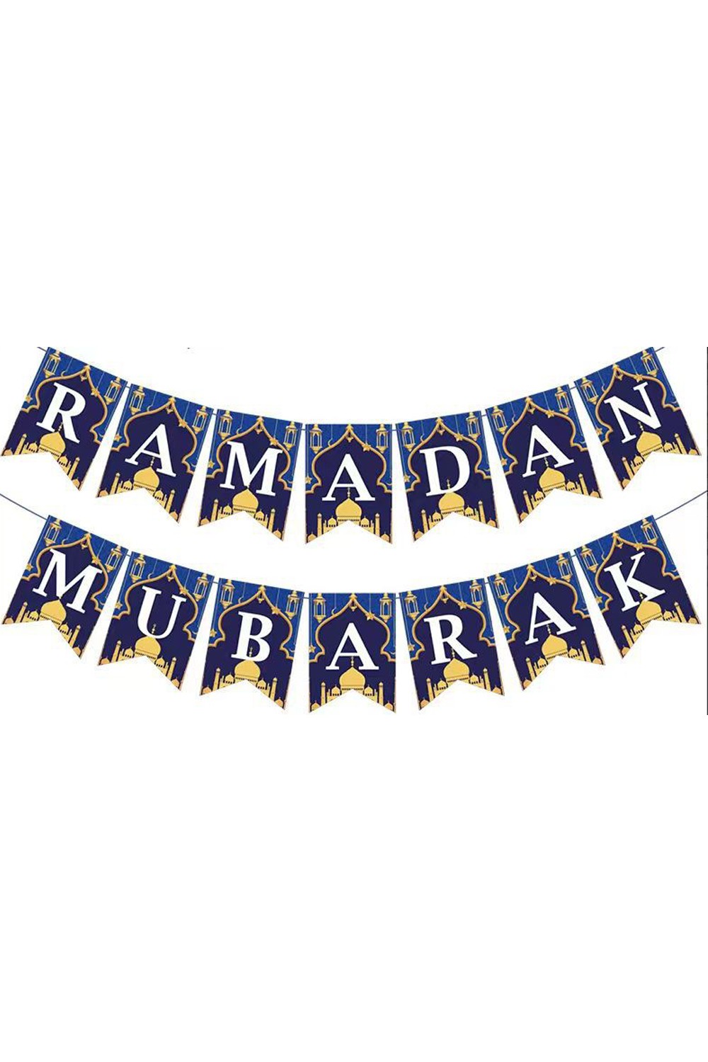 Banderole "Ramadan Mubarak" – Guirlande Festive et Élégante pour le Ramadan et l'Aïd 2025