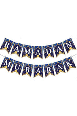Banderole "Ramadan Mubarak" – Guirlande Festive et Élégante pour le Ramadan et l'Aïd 2025