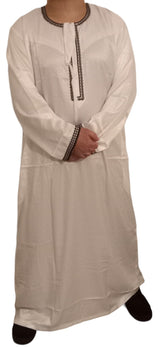 Qamis Omani en tissu satin précieux - Sultan