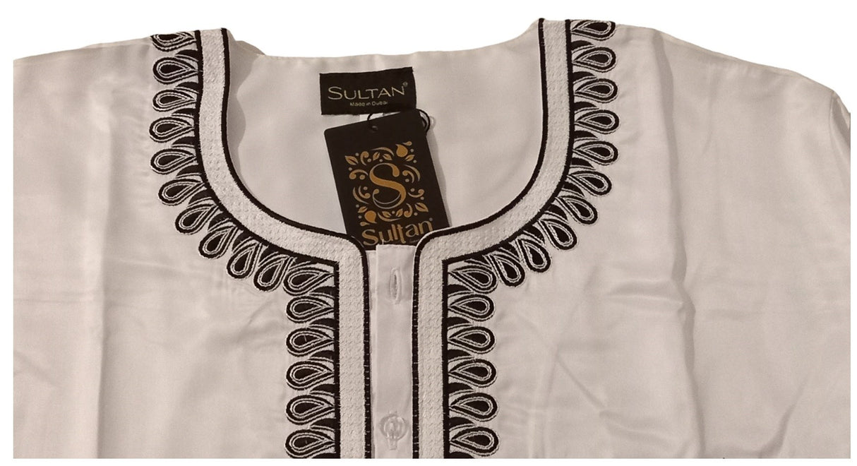 Qamis Sultan Classique Brodé – Manches Longues | Sultan