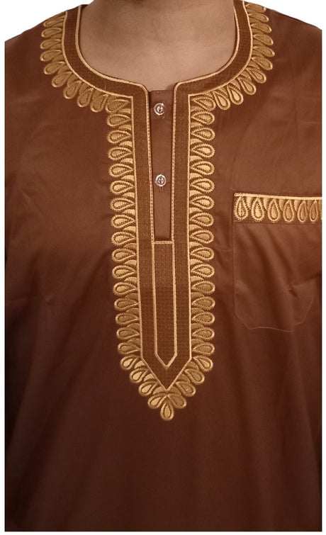 Qamis Sultan Classique Brodé – Manches Longues | Sultan