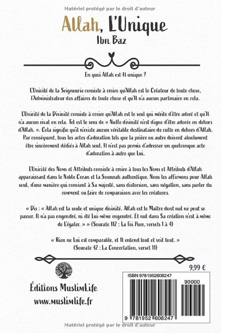 Allah l'Unique de ibn Baz - Édition MuslimLife