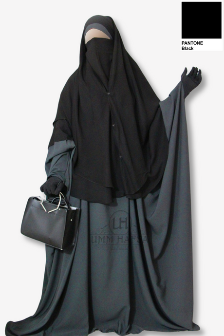 Niqab 2 Pièces à Clips 1m50 Umm Hafsa