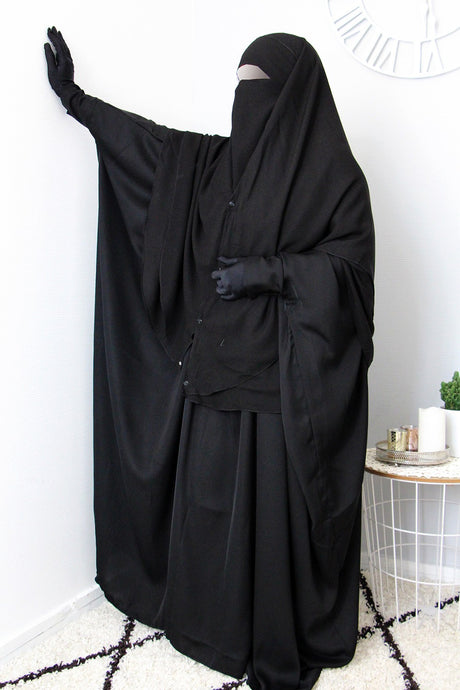 Niqab 2 Pièces à Clips 1m50 Umm Hafsa