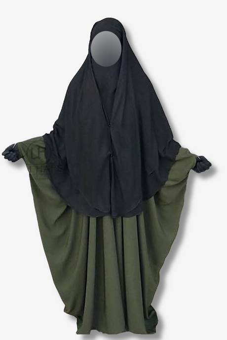 Niqab 2 Pièces à Clips 1m50 Umm Hafsa
