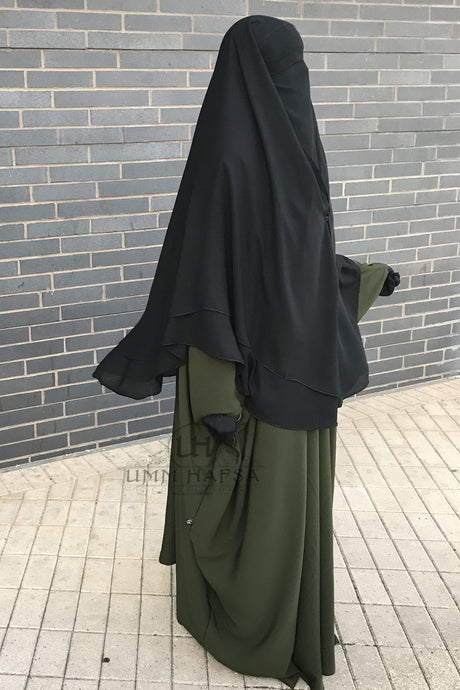 Niqab 2 Pièces à Clips 1m50 Umm Hafsa