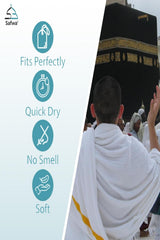 IHRAM pour Hajj et Omra – 100 % Coton Égyptien – Avec Boutons – SAFWA