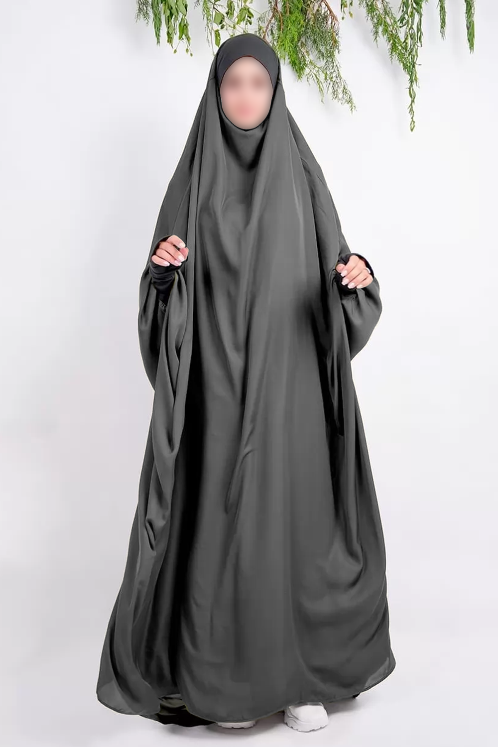 Jilbab Makkah 1 Pièce avec Manches Longues Mitaines | Moultazimoun