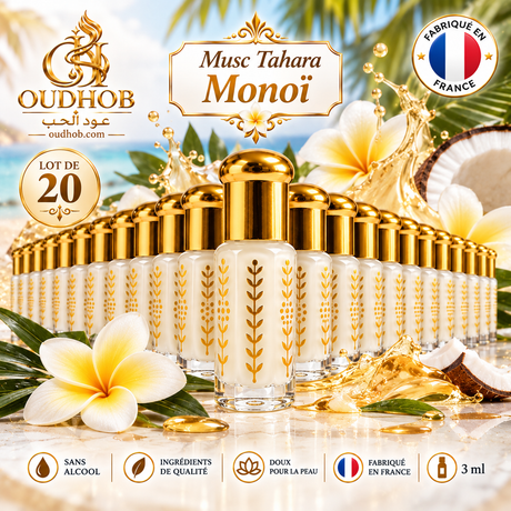 Musc Tahara Monoï – Intimmusk uten Alkohol 3 ml - Produsert i Frankrike – OudHob | عود الحب