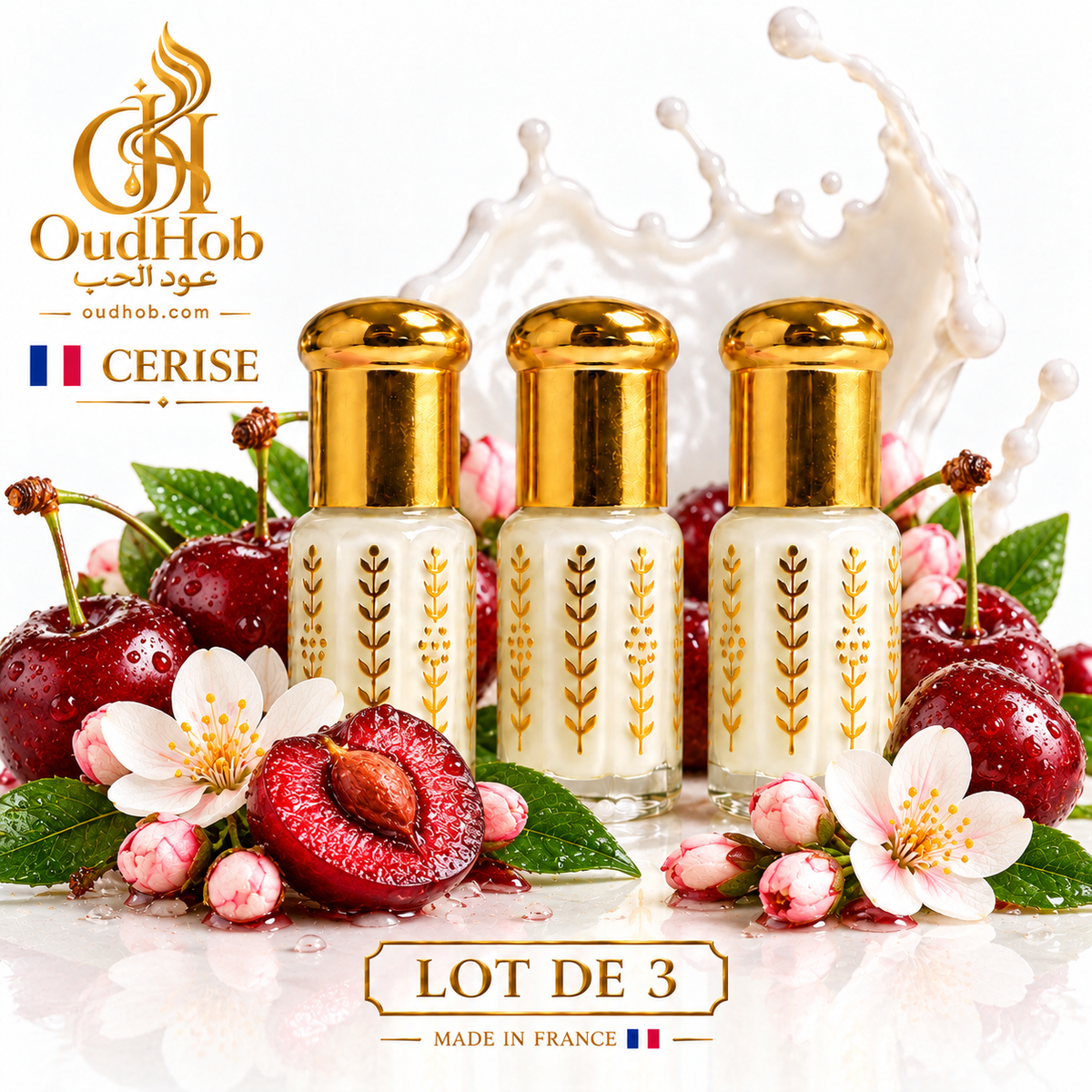 Musc Tahara Kirsebær – Intimmusk Uden Alkohol 3 ml – Fremstillet i Frankrig – OudHob | عود الحب