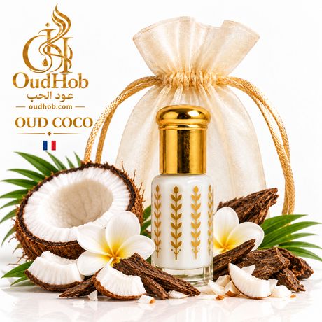 Musc Tahara Oud Coco – Intim Mysk Utan Alkohol 3 ml – Tillverkad i Frankrike – OudHob | عود الحب