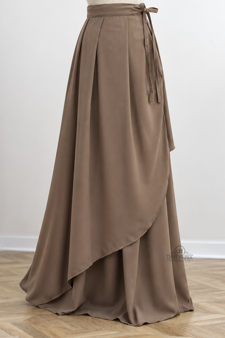 Umm Hafsa – Saia Envelope Comprida, Larga e Fluida – Woolpeach Premium